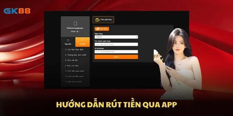 Hướng dẫn rút tiền qua app