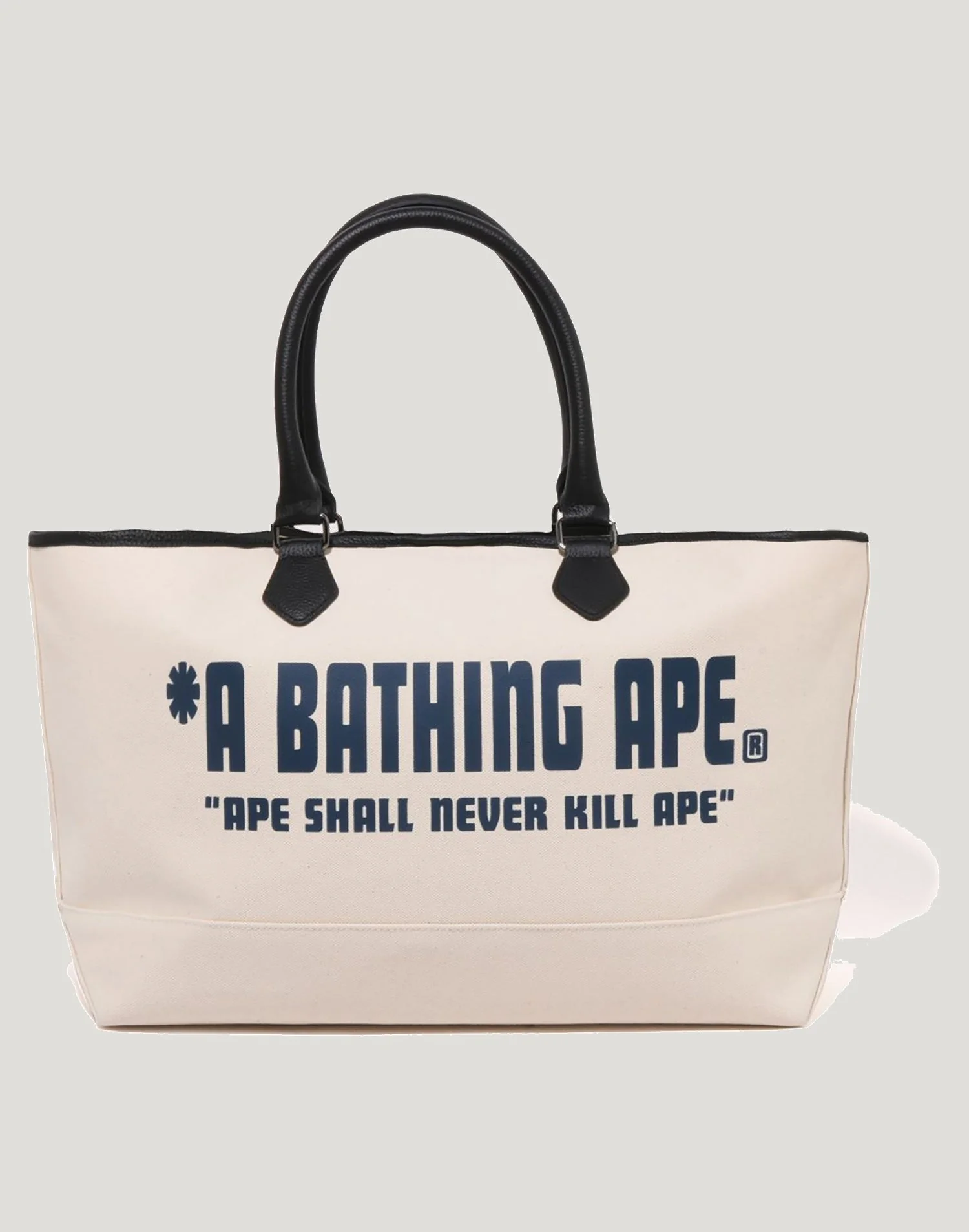 A BATHING APE CANVAS TOTE BAG MENS