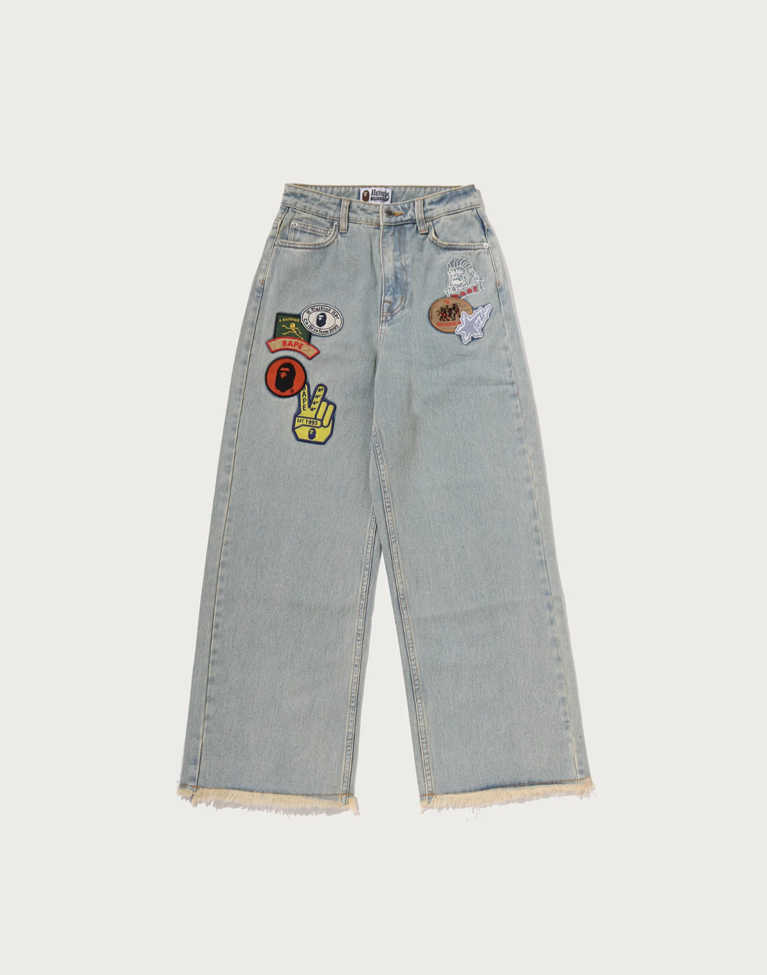 MULTI LOGO WIDE DENIM PANTS LADIES