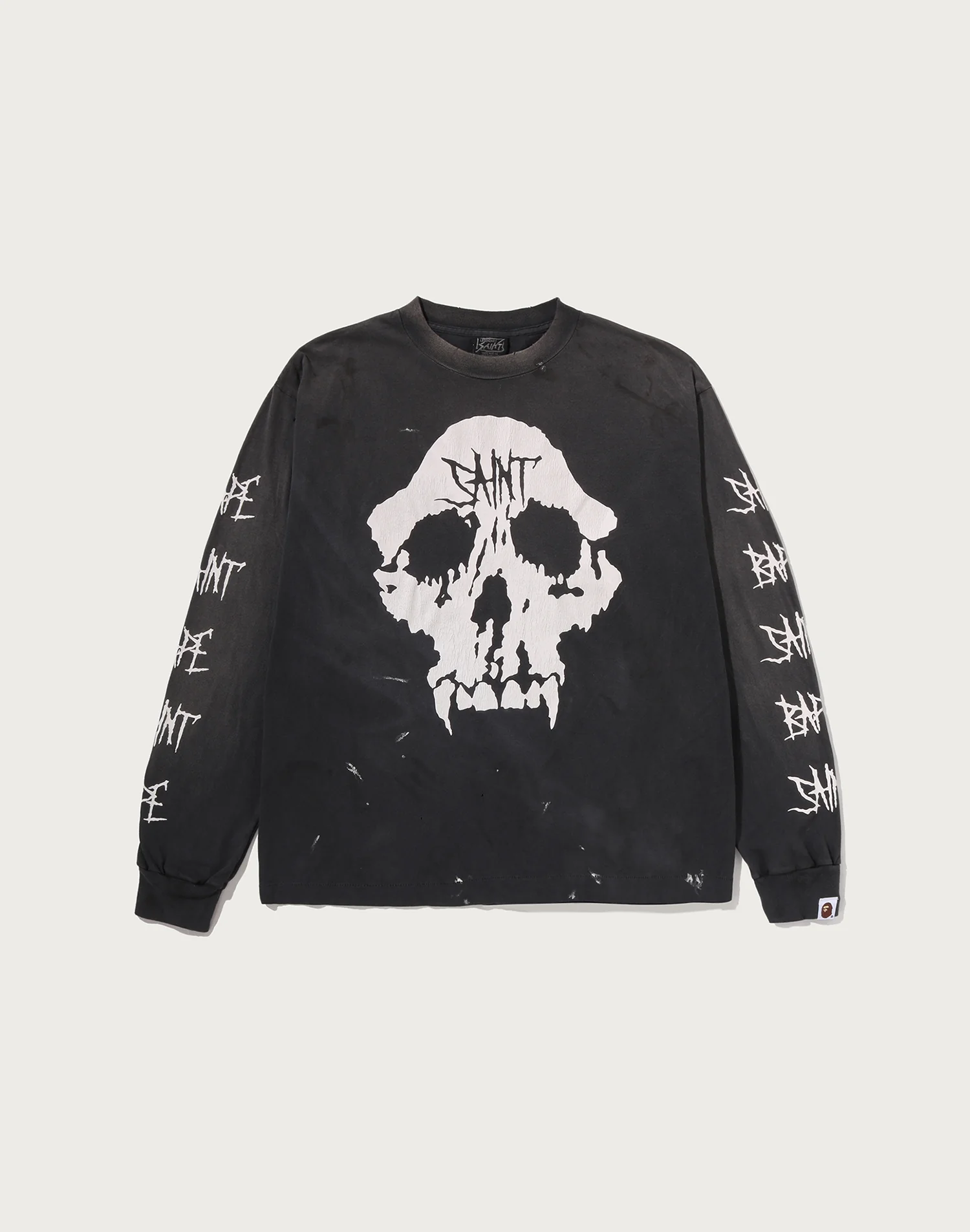 BAPE X SAINT MXXXXXX SKULL L/S TEE MENS