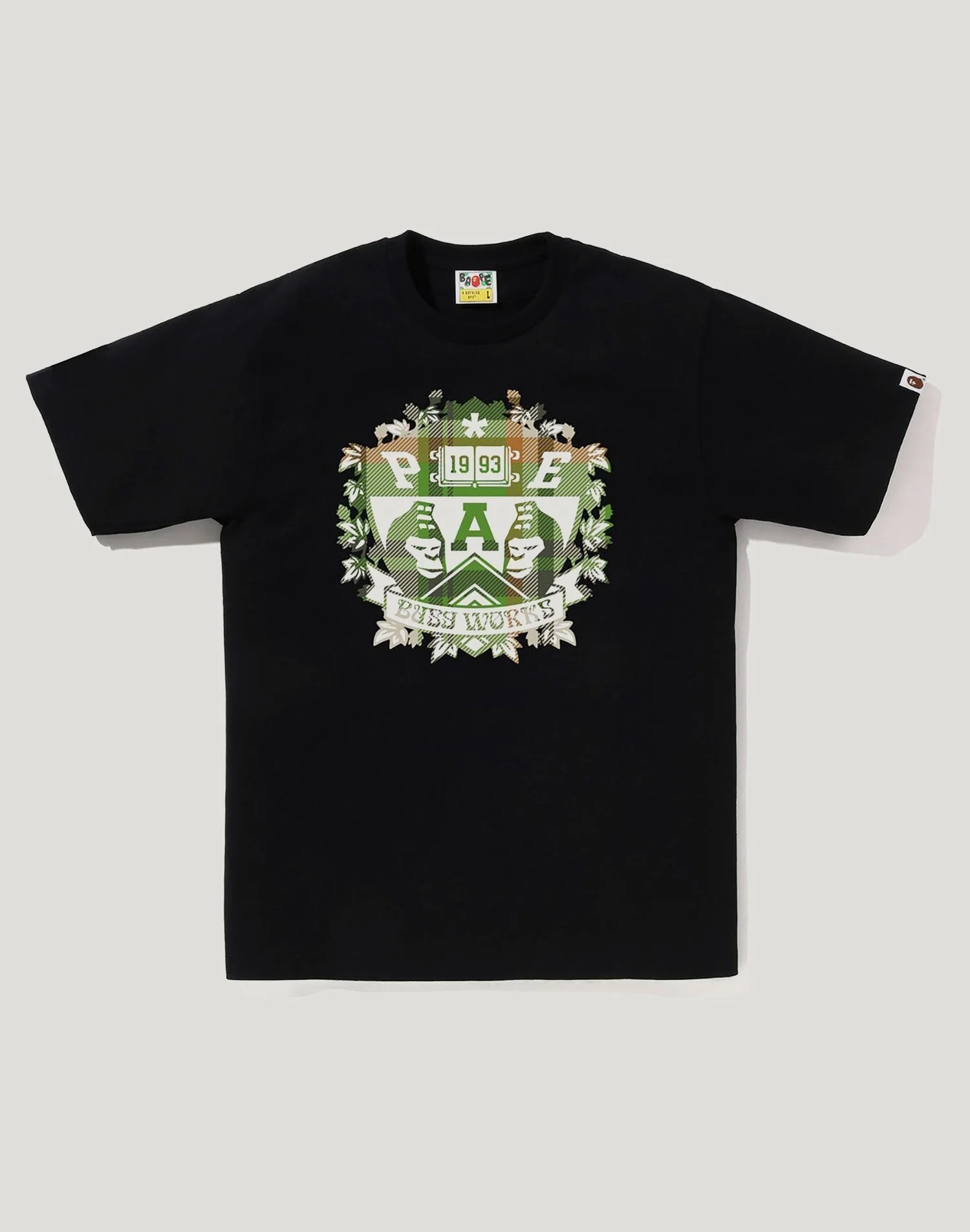 BAPE CHECK UNIVERSITY EMBLEM TEE MENS