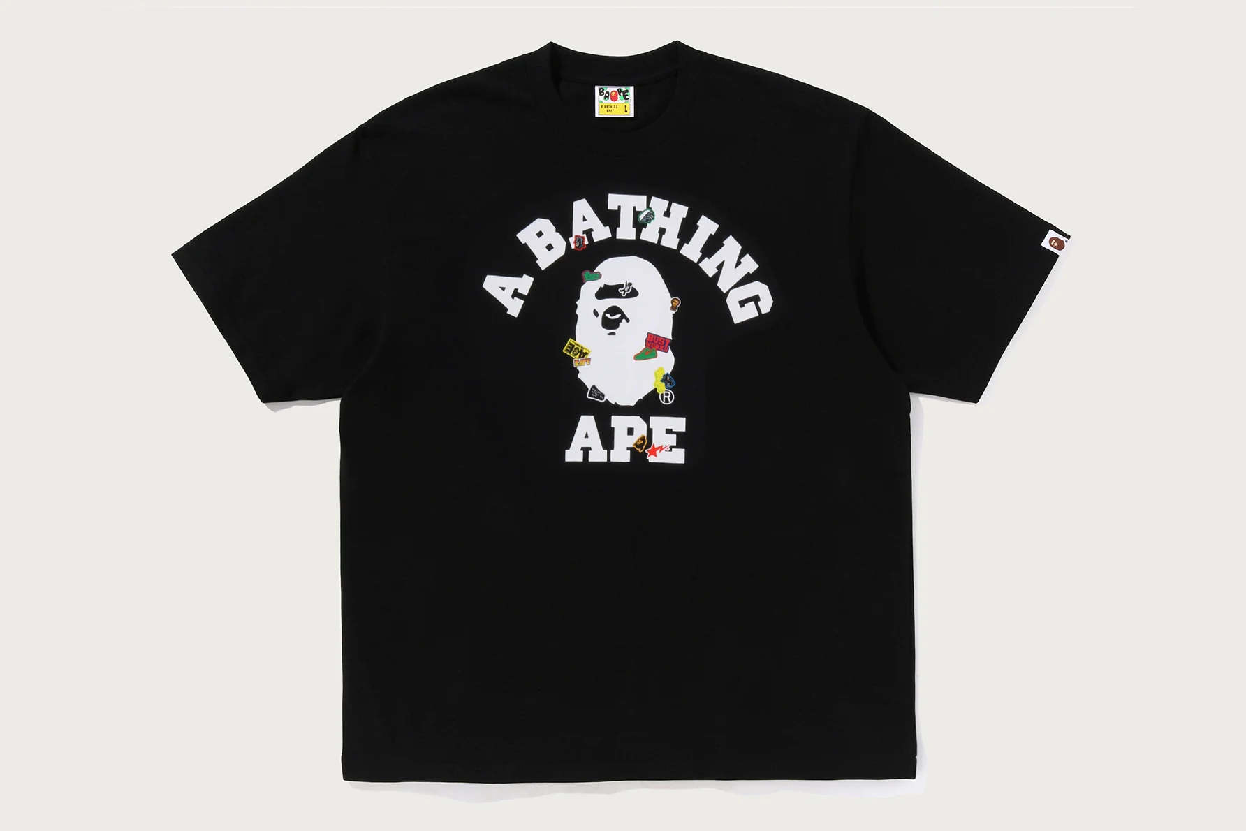 BAPE STICKER COLLEGE RELAXED FIT TEE MENS