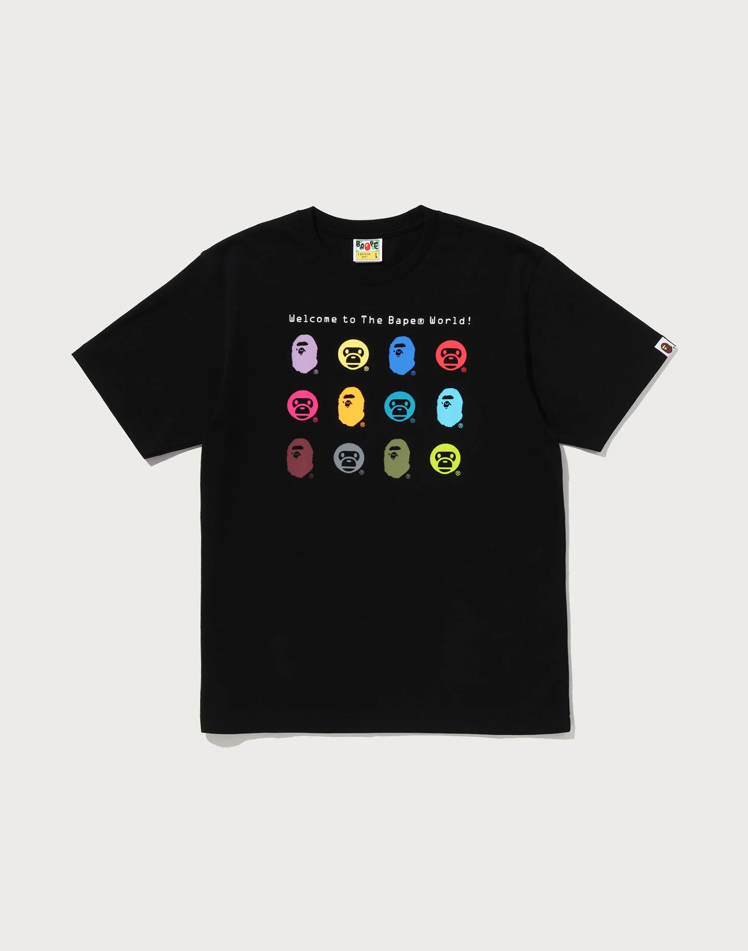 BAPE WORLD MULTI LOGO TEE MENS