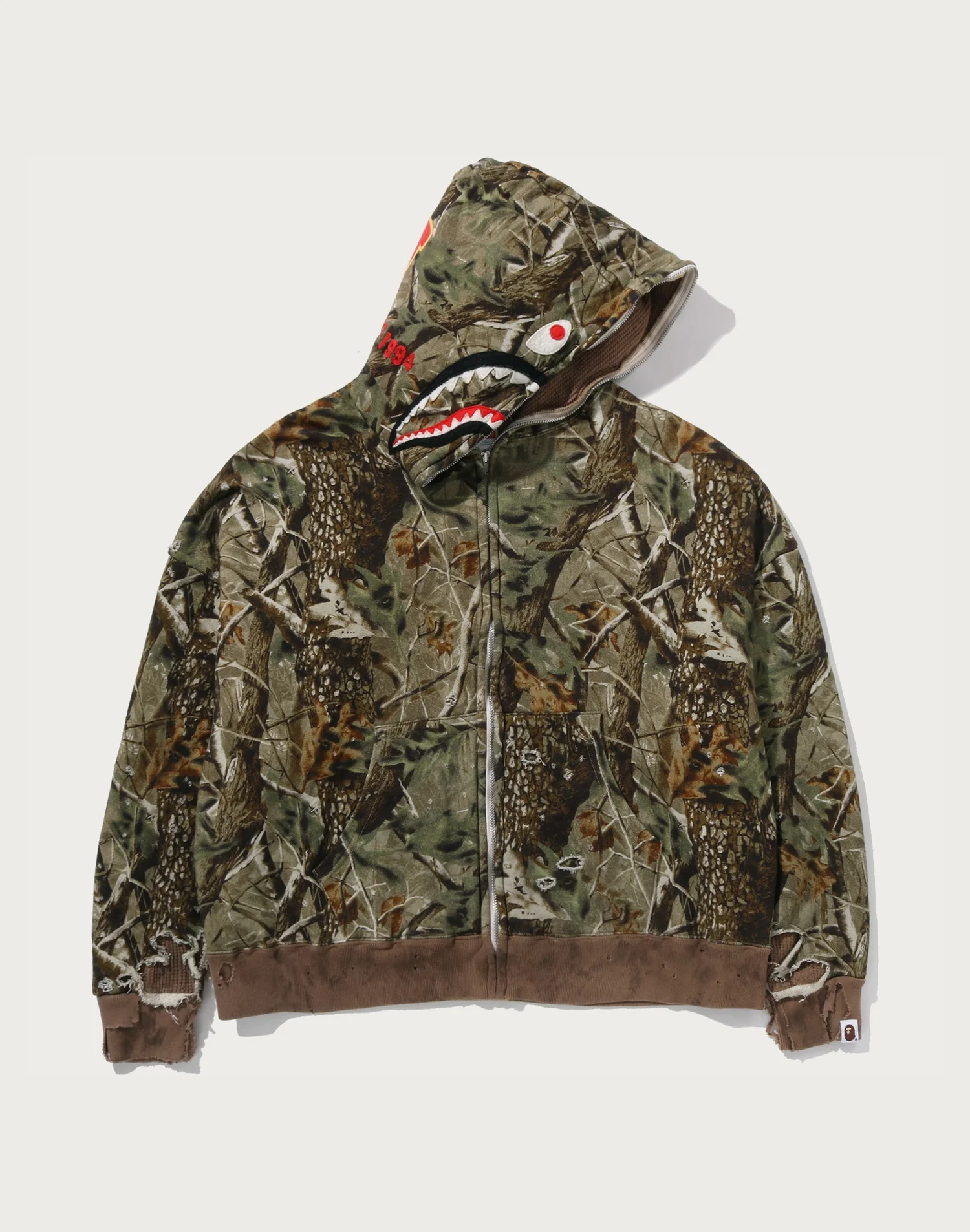 BAPE X SAINT MXXXXXX SHARK FULL ZIP HOOD MENS