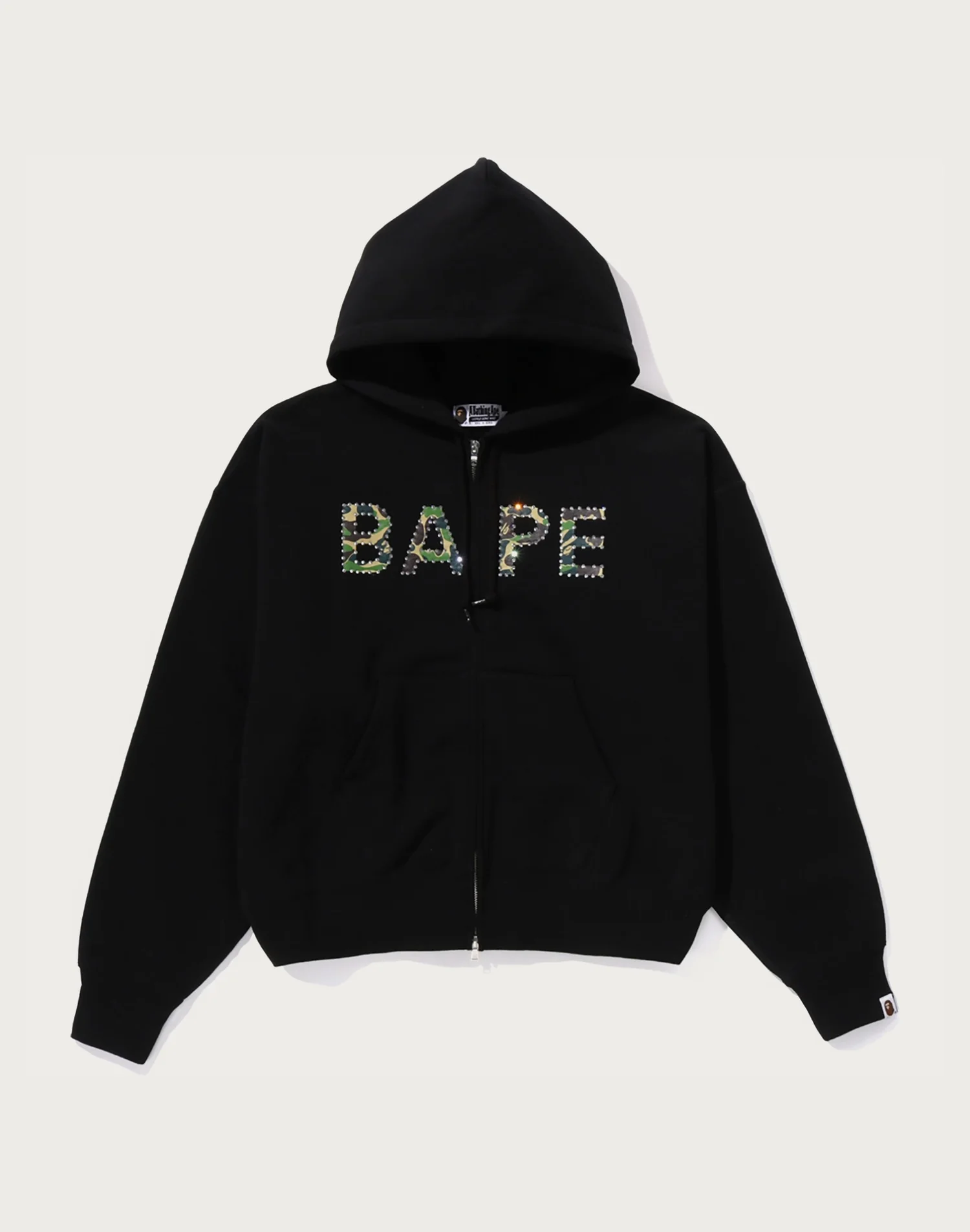 ABC CAMO CRYSTAL LOGO WIDE ZIP HOODIE LADIES