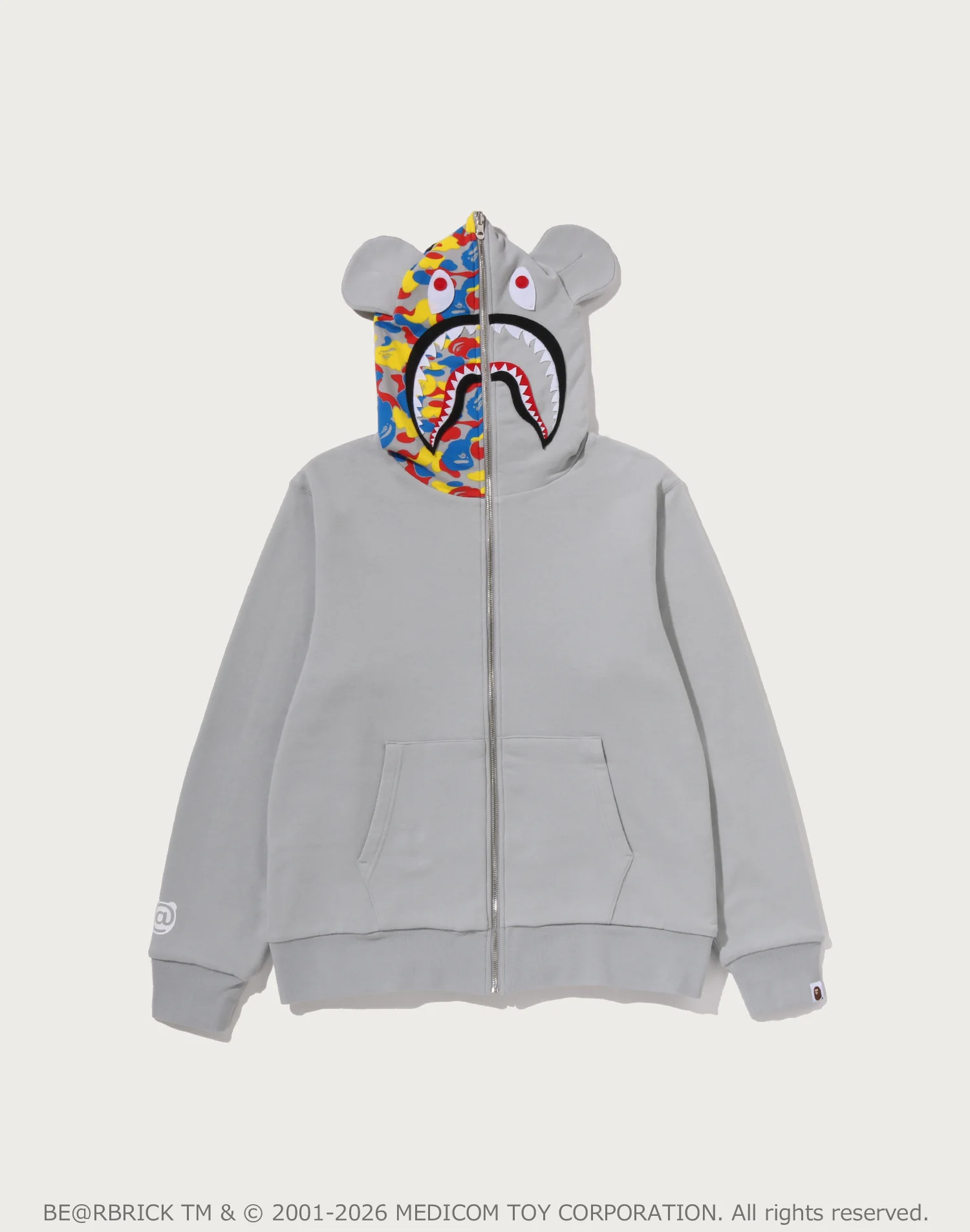 MEDICOM TOY 30TH ANNIV. BE@R SHARK FULL ZIP REVERSIBLE HOODIE MENS