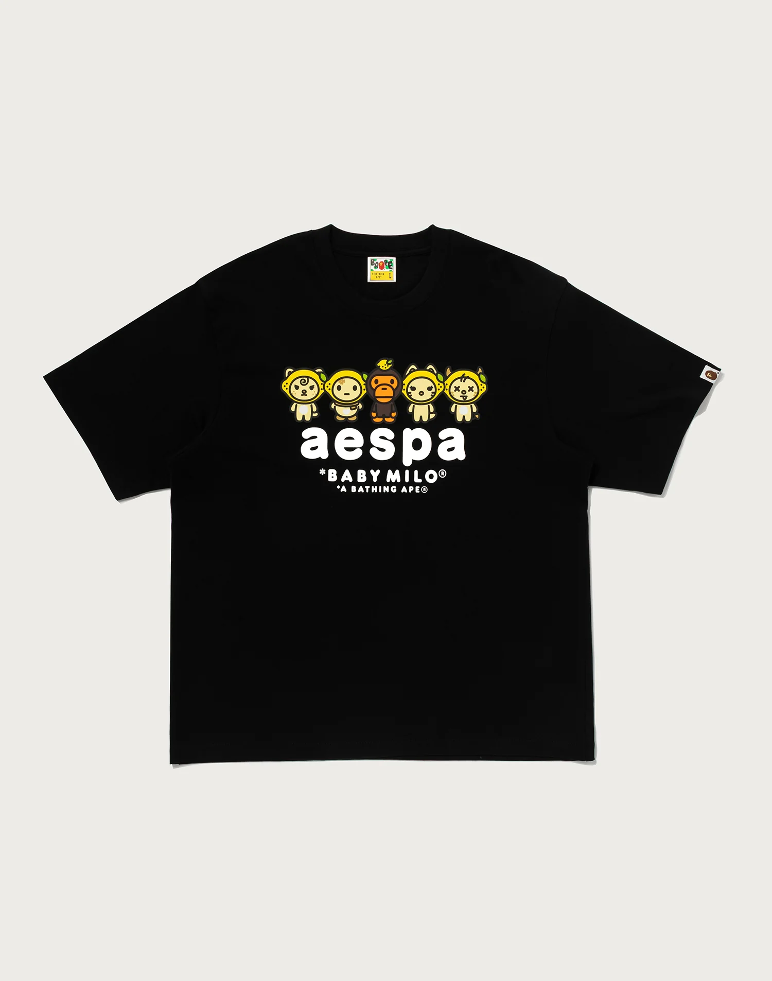 BAPE X AESPA BABY MILO LEMONADE RELAXED FIT TEE MENS